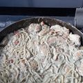 El cooksnap de Rey Jiménez cuando hizo Pasta al pesto con pollo.