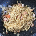 El cooksnap de Merce cuando hizo Frutti di mare con spaghetti Nero.