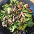 El cooksnap de Benny Brenner cuando hizo Brócoli con setas y berenjena.