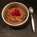 Garrett Groszko's cooksnap of when they made Chocolate porridge.