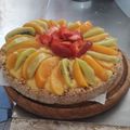 El cooksnap de Mari Davyt cuando hizo Tarta de pastelera, durazno, frutilla y kiwi.