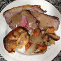 El cooksnap de milano cuando hizo Roast beef con Yorkshire pudding y salsa gravy.