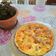 El cooksnap de Sandra cuando hizo Pizza con pisto y queso provolone.