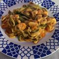 El cooksnap de Janire Fernandez cuando hizo Espaguetis de calabacín, con gambas y setas.