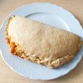 El cooksnap de Luisa cuando hizo Pizza calzone de jamón york y queso.