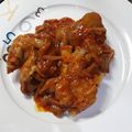 El cooksnap de Empar cuando hizo Manitas de cerdo con tomate.