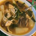 El cooksnap de Adriana Alvarez cuando hizo Sopa de espinaca con papa y champiñones.