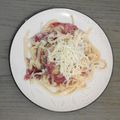 Cooksnap dari Dapur Mbak Wiji untuk resep Fettucini Smoked Beef Carbonara with brokoli