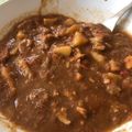 El cooksnap de Jara Loureiro cuando hizo Patatas con carne en salsa con picada de frutos secos.