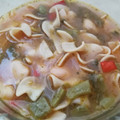 El cooksnap de Cristina Cryss cuando hizo Sopa de garrofons con jamón curado y tagliata.