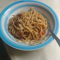 El cooksnap de Paola García cuando hizo Pasta boloñesa.
