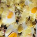Cooksnap-ul lui Manuela Dudaș atunci când a preparat Cartofi cu ceapă, bacon și ouă la cuptor.