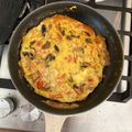 Jess Hawker Meadley's cooksnap of when they made Spring onion & Cheese baked omelette with buttered vegetables.