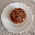 El cooksnap de Miriam cuando hizo Tartar de salchichón (tierno, fresco o de málaga) con tomate raf.