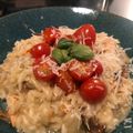 Koya Matsuno's cooksnap of when they made Broad Bean and Asparagus Risotto with Slow Roasted Tomatoes.