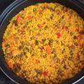 El cooksnap de Julián cuando hizo Arroz con pollo.