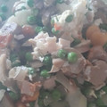 El cooksnap de Angiela cuando hizo Guisantes con champiñones, jamón y huevos.