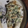 El cooksnap de Romi cuando hizo Filet de merluza en colchón de papas con salsa crema roquefort.