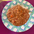 El cooksnap de Laura cuando hizo Arroz caldoso con verduras y pescado.