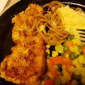 E Barts's cooksnap of when they made Sharon's golden fried TURKEY chops.