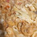 El cooksnap de yuliana Aguilar Dorado cuando hizo Tallarines con frutos de mar, con salsa rosa😋.