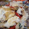 El cooksnap de Anna Bella alias Moni Argento cuando hizo Pez ángel al horno con cebollas, champiñones y salsa de queso.