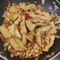 El cooksnap de alby cuando hizo Pollo con verduritas y almendras.