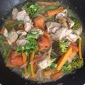 El cooksnap de Xioni Paola Nieto cuando hizo Cerdo con mini verduras y papa al sartén.