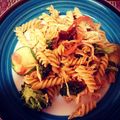El cooksnap de Aurora Herrera cuando hizo Pasta con verduras y pollo.