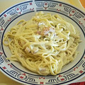 El cooksnap de Fatima Kaissi Salgado cuando hizo Spaguettis con salsa de aguacate y bacon vegano🥑.