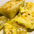 El cooksnap de @tesa.cuina cuando hizo Bacalao confitado, gratinado con muselina de ajo.