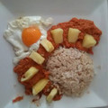 El cooksnap de Jonas Cobos cuando hizo Arroz a la cubana con tomate natural, piña y atún.
