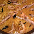 El cooksnap de laura cuando hizo Arroz con gambones en paella.