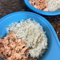 El cooksnap de Marieta cuando hizo Cena rapidísima y sana para niños y mayores: salmón y calabacín al microondas.