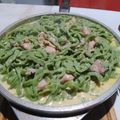 El cooksnap de Yael Baliño cuando hizo Fideos caseros de espinaca.