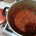 El cooksnap de Percy Bobbio cuando hizo Tallarines Rojos.