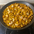 El cooksnap de Bernardo cuando hizo Paella de arroz con coliflor y sepia.
