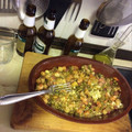El cooksnap de José Lorenzo cuando hizo Cazuela de guisantes con jamón, gambas y huevo.