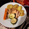 El cooksnap de Claudio cuando hizo Salmón al horno con cama de patatas y cebolla.