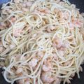El cooksnap de Lizz A Gamboa cuando hizo Spaguettis en mantequilla con camarones.