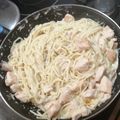 El cooksnap de Cuata Tere cuando hizo Pasta con salmón fresco y quesos.
