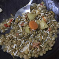 El cooksnap de Emily Gandara cuando hizo Lentejas hortelanas.
