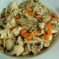 El cooksnap de MaryGlory cuando hizo Espaguetis con salsa de soja, pollo, champiñones y zanahoria.