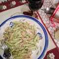 El cooksnap de Vibian Carlota Aguilar Amézquita cuando hizo Pasta al pesto con champiñones.