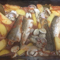 El cooksnap de monxe cuando hizo Pescadilla con almejas al horno.