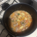 El cooksnap de Oscar Fernandez cuando hizo Bistec de puerco con cebolla y papas en salsa de jitomate.