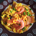 El cooksnap de La Jícara cuando hizo Fideuá rápida con guisantes, calamares y gambas.