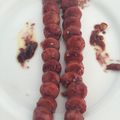 El cooksnap de Cora cuando hizo Salchichas Agridulces.