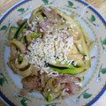 El cooksnap de Lu Palmer cuando hizo Tallarines de calabacín a la carbonara.