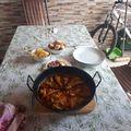 El cooksnap de Francisco Laguna cuando hizo Paella de conejo al horno.